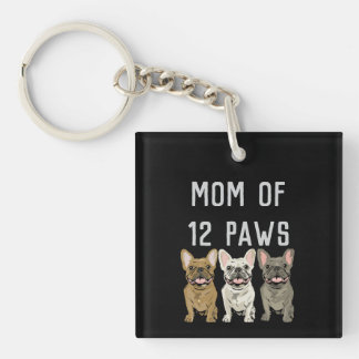 Mum of 12 paws key ring