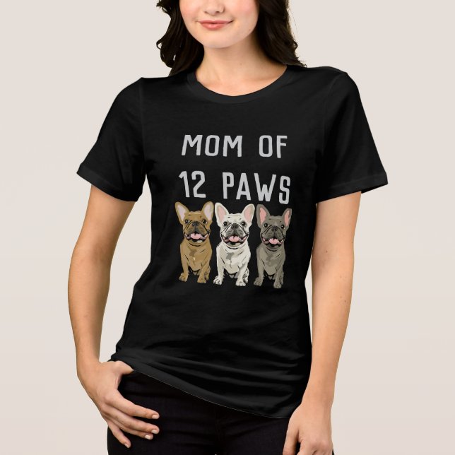 Mum of 12 paws Tri-Blend shirt (Front)