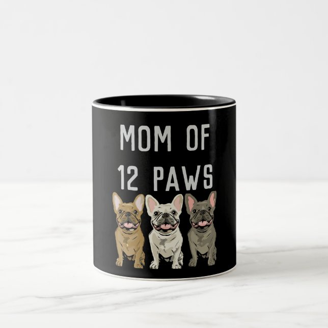 Mum of 12 paws Two-Tone coffee mug (Center)