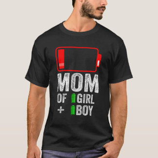 Mum of 1 Boy 1 girl   from kid Mothers Day Birthda T-Shirt