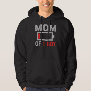 Mum Of 1 Boys Low Battery For Mother's Day Hoodie