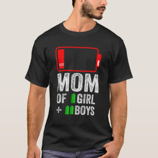 Mum of 2 Boy 1 girl   from kid Mothers Day Birthda T-Shirt