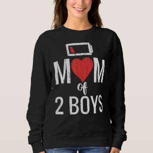 Mum Of 2 Boys Birthday Siblings Twins Mother's Day Sweatshirt