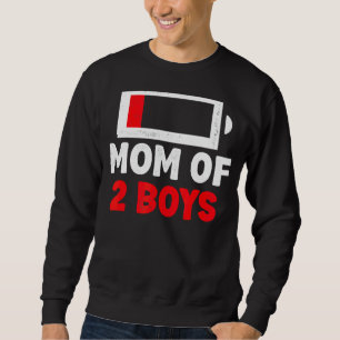 Mum Of 2 Boys  From Son Mothers Day Birthday Sweatshirt