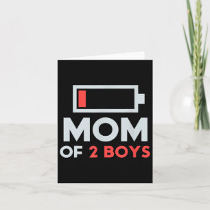 Mum Of 2 Boys Gift From Son Mothers Day Birthday Card