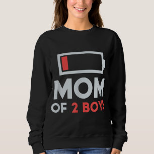 Mum of 2 Boys Gift from Son Mothers Day Birthday W Sweatshirt