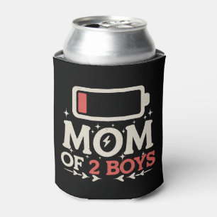 Mum Of 2 Boys Low Battery Funny Mother's Day Can Cooler