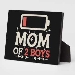Mum Of 2 Boys Low Battery Funny Mother's Day Plaque