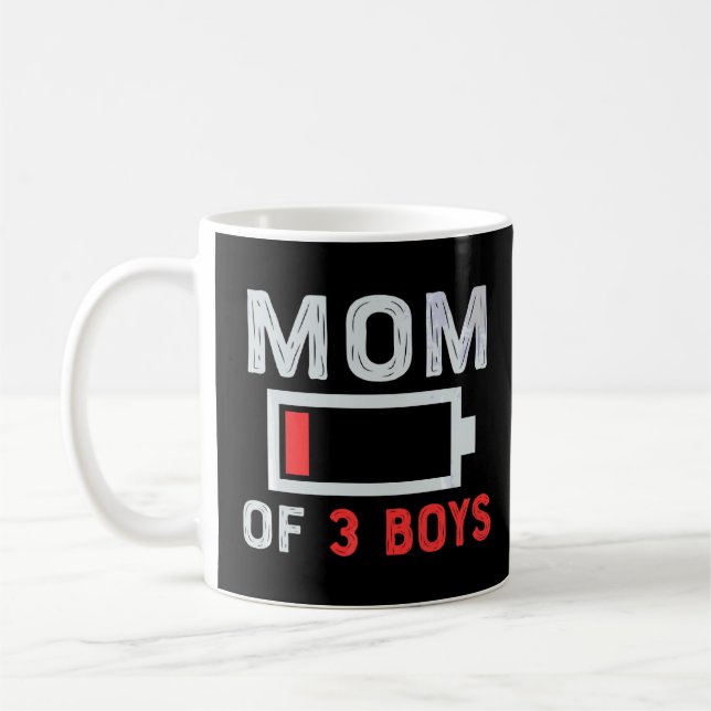 Mum Of 3 Boys  From Daughter Or Son Mother Day  Coffee Mug (Left)