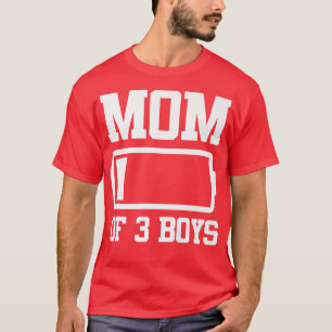 Mum of 3 Boys Funny Mother's Day T-Shirt