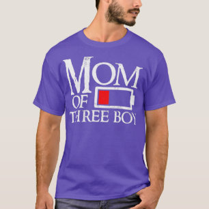 Mum of 3 boys low battery funny T-Shirt