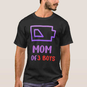 Mum Of 3 Boys Mother's Day Birthday T-Shirt