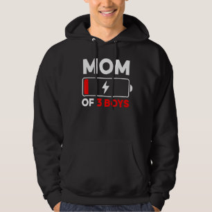 Mum Of 3 Boys To Mothers Day Birthday Women 1 Hoodie