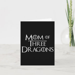 Mum Of 3 Dragons Gifts Women Funny Mothers Day Dau Card