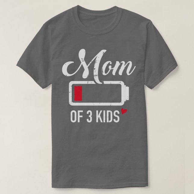 Mum of 3 kids low battery T-Shirt (Design Front)