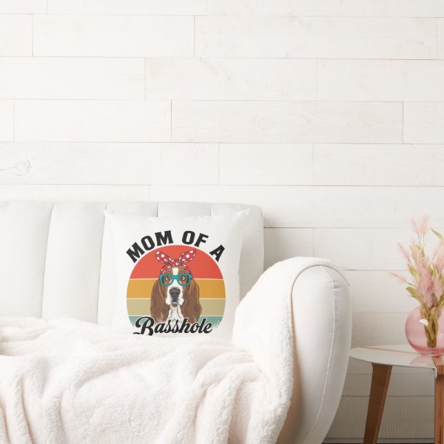Mum of a Basshole Funny Basset Hound Dog Mum Cushion (Couch)