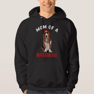 Mum of a Basshole Funny Basset Hound Mum Dog Lover Hoodie