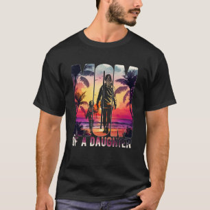 Mum Of A Daughter Mothers Day Beach With Figures T-Shirt