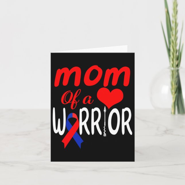 Mum Of A Heart Warrior Chd Awareness Cardiomyopath Card (Front)