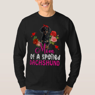 Mum Of A Spoiled Dachshund Cute Dachshund Bow Tie T-Shirt