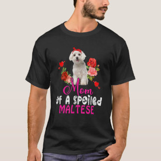 Mum Of A Spoiled Maltese Cute Maltese Dog Bow Tie  T-Shirt
