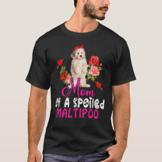 Mum Of A Spoiled Maltipoo Cute Maltipoo Dog Bow Ti T-Shirt