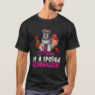 Mum Of A Spoiled Schnauzer Cute Schnauzer Bow Tie T-Shirt