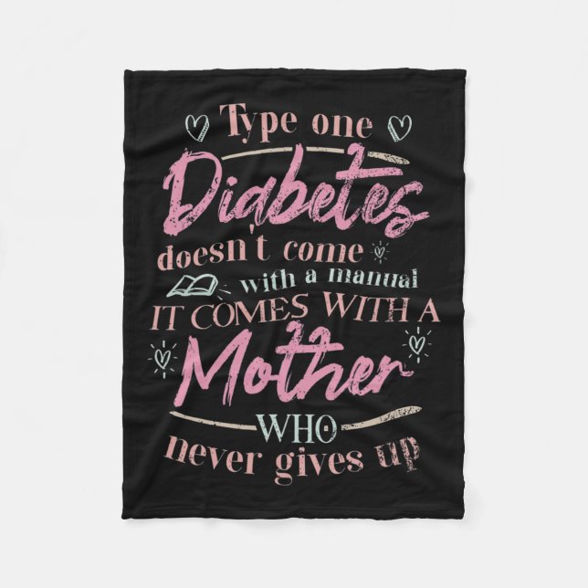 Mum Of A T1d Diabetes Child  Fleece Blanket (Front)