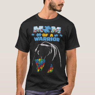 Mum Of A Warrior Autistic Son Daughter Autism Awar T-Shirt