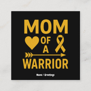 Mum of a Warrior Childhood Cancer Awareness Design Square Business Card