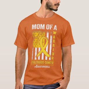 Mum of A Warrior Childhood Cancer Awareness Gold R T-Shirt