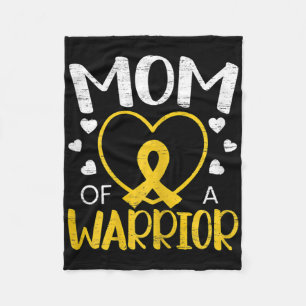 Mum Of A Warrior Childhood Cancer Awareness Month  Fleece Blanket