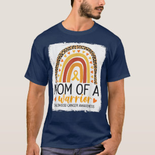 Mum Of A Warrior Childhood Cancer Leopard Print Ra T-Shirt