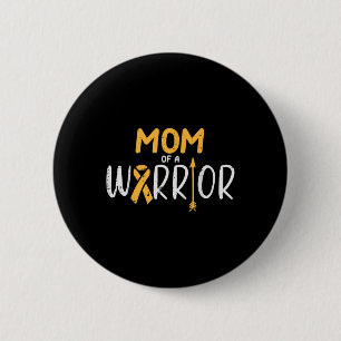 Mum Of A Warrior Childhood Cancer Ribbon Awareness 6 Cm Round Badge