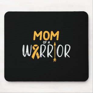 Mum Of A Warrior Childhood Cancer Ribbon Awareness Mouse Pad