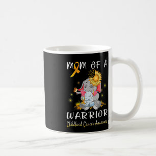 Mum Of A Warrior Elephant Childhood Cancer Fighter Coffee Mug