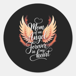 Mum Of An Angel Mothers Day Heaven Angel Infant Lo Classic Round Sticker
