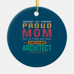 Mum Of Awesome Architect Ceramic Tree Decoration