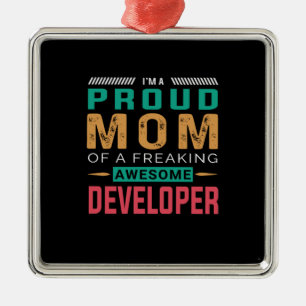 Mum Of Awesome Developer Metal Tree Decoration