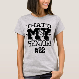 Mum of Basketball Senior Jersey Number & Name T-Shirt