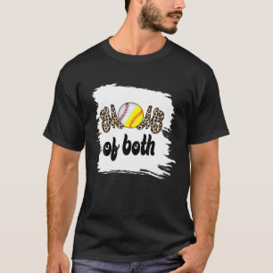 Mum Of Both Cute Leopard Baseball Softball Player T-Shirt