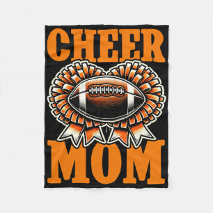 Mum Of Both Footll Cheerleading Cheer Mum Game Day Fleece Blanket