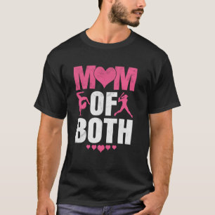 Mum Of Both Funny Baseball Gymnastics Mum Mothers T-Shirt