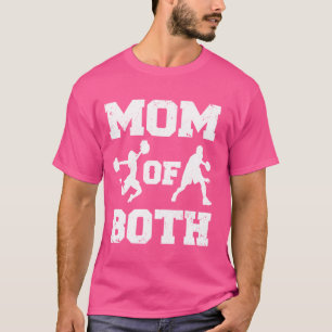 Mum Of Both Funny Basketball Cheer Mum T-Shirt