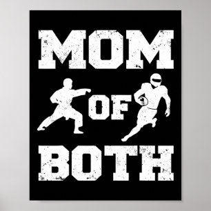 Mum Of Both Funny Footll Karate Mum  Poster