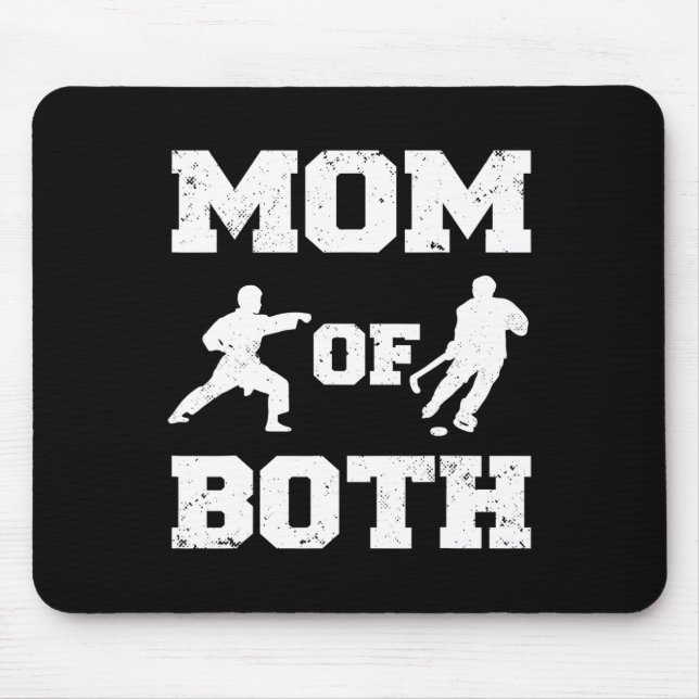 Mum Of Both Funny Hockey Karate Mum  Mouse Pad (Front)