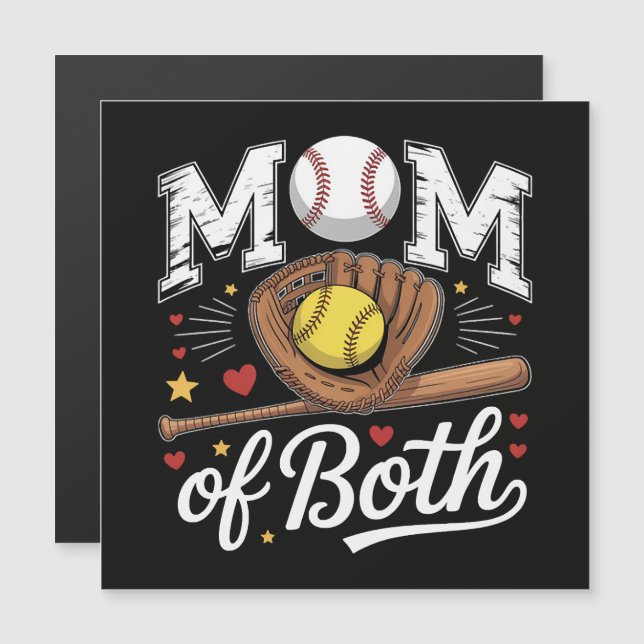 Mum of Both Game Day Baseball Softball  (Front/Back)