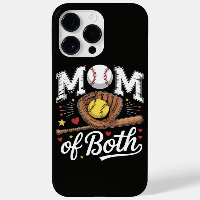 Mum of Both Game Day Baseball Softball  Case-Mate iPhone Case (Back)