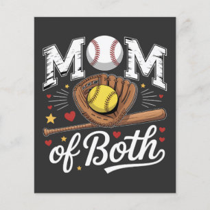 Mum of Both Game Day Baseball Softball  Flyer