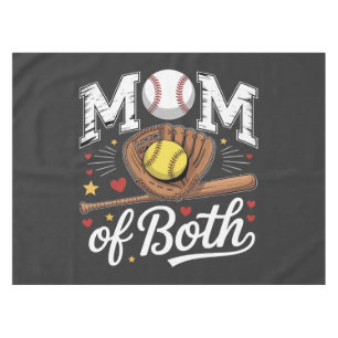 Mum of Both Game Day Baseball Softball Tablecloth